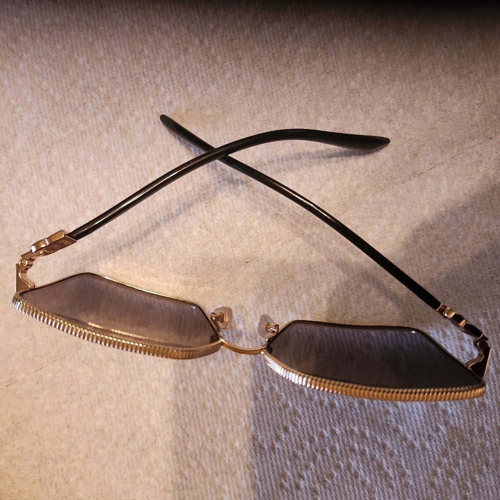 Women's Dolce & Gabbana Gold Frame Sunglasses with Black Lenses - Picture 6 of 8